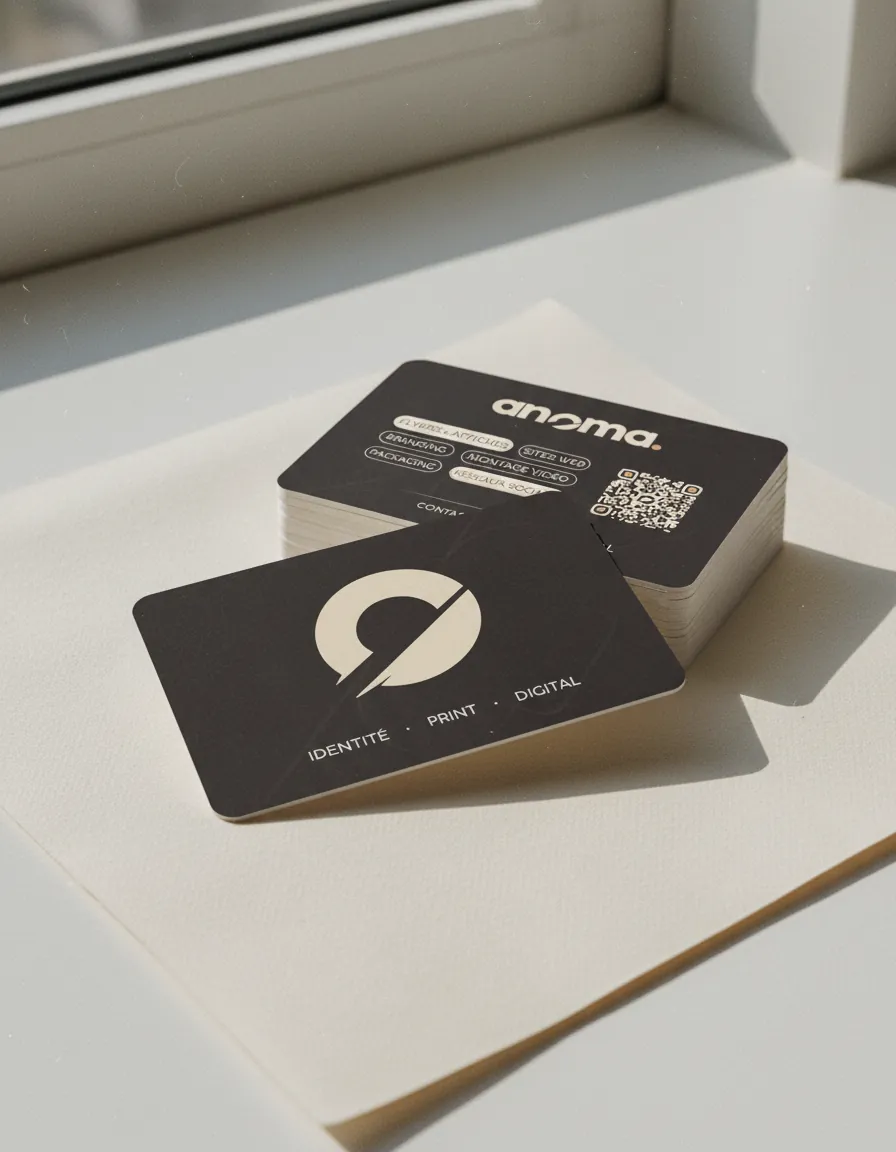 Cartes de visite anoma, recto et verso